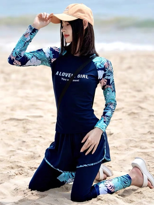 Ayollar cho'milish kiyimi Razmer 40kg-80kg gacha, burkini, 2 qismli