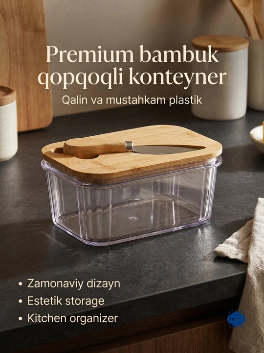 Стеклянная масленка, для сыра, творога, сливочного масла, с крышкой, эстетичный 135х90 мм