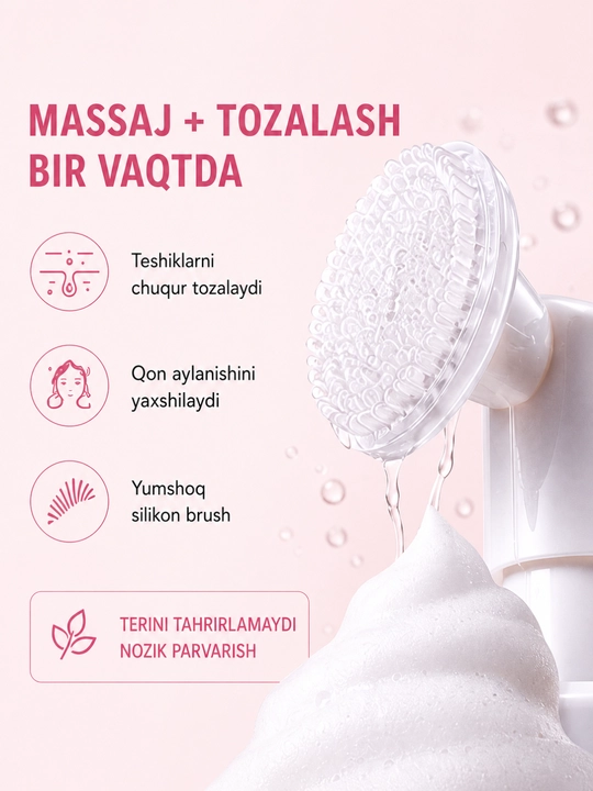 Cho'tka bilan tozalovchi ko'pik, yuz uchun namlovchi va tozalovchi penka, 150 ml