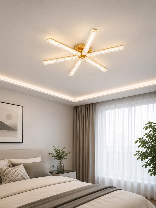 Pultli shiftga LED lyustra, 3 xil yorug‘lik rejimi va tungi chiroq, 20m² gacha yoritadi