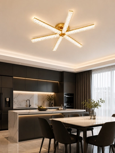 Pultli shiftga LED lyustra, 3 xil yorug‘lik rejimi va tungi chiroq, 20m² gacha yoritadi
