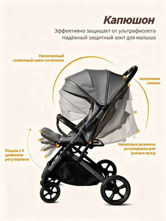 Butun mavsum aravacha 0–36 oy, 25 kg, ikki tomonga, stakan joyi, katta savat