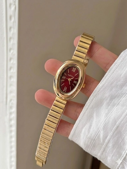 Женские premium часы — элегантная овальная vintage модель — MARIAMS-00W0090-БОРДОВ