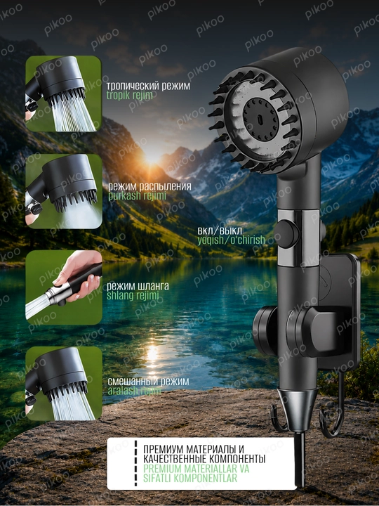 Sayyor dush, portativ, akkumulyatorli, 4800 mA/soat, 6000 mA/soat, kemping dachasi uchun, nasos, shlang