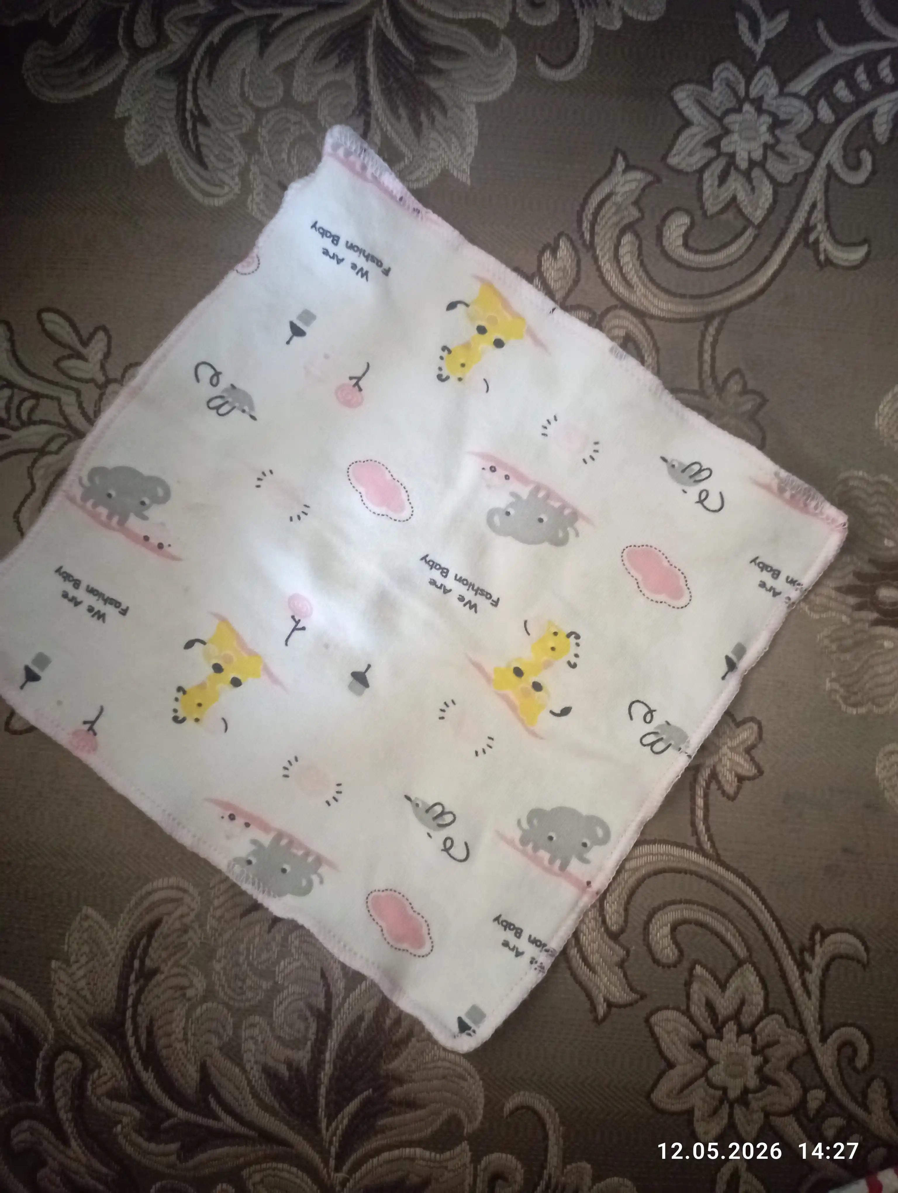 Yangi tugilgan chaqaloqlar uchun kop martalik salfetkalar, dasrmol 100% XB mato, 6 dona