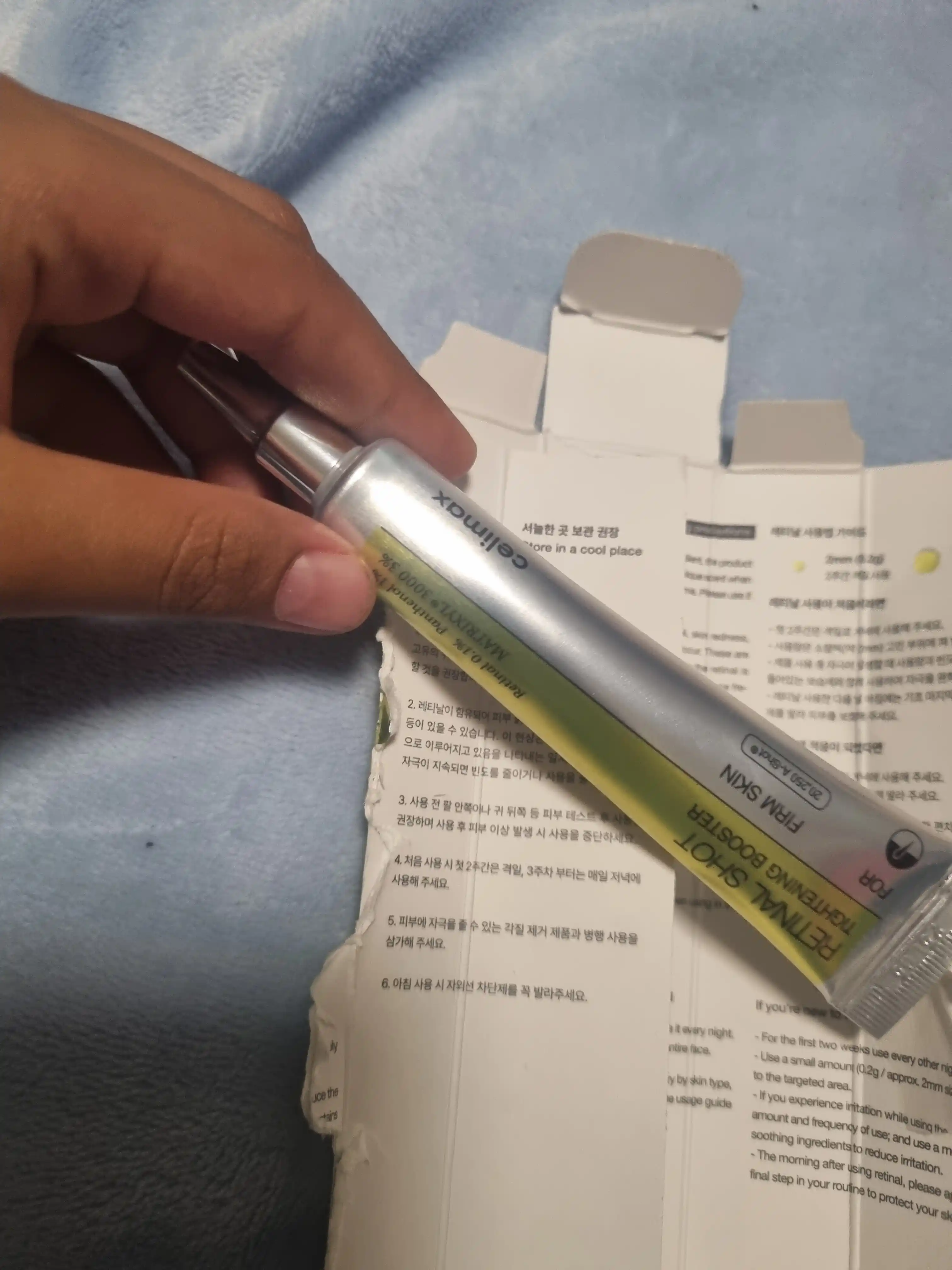 Celimax Retinol Shot - ajin va poralarga qarshi yuzni silliqlovchi retinol zardob - krem