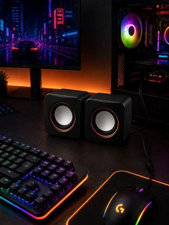 K2066 2.0 LED Kolonkalar RGB yoritishli kompyuter karnayi
