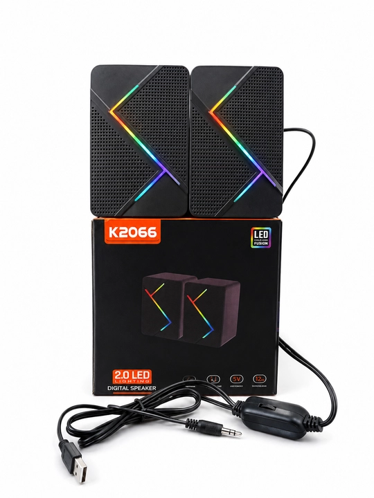 K2066 2.0 LED Kolonkalar RGB yoritishli kompyuter karnayi