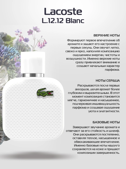 Туалетная вода для мужчин Lacoste L.12.12 Blanc, 100 мл