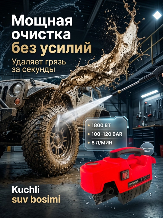 Автомойка высокого давления MOON 1800 Вт, автомойка
