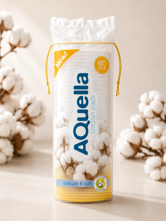 AQUELLA paxta disklari, p/e, 80 dona - 