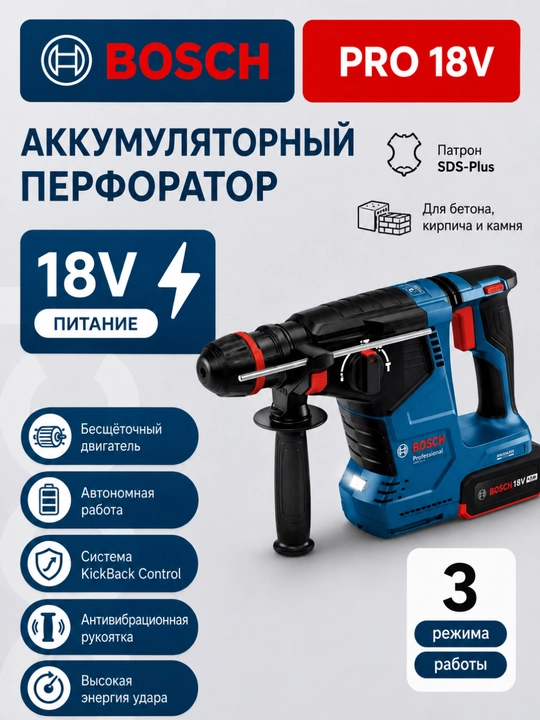 Bosch GBH 187-LI Professional batareyali perforator, 18V - 