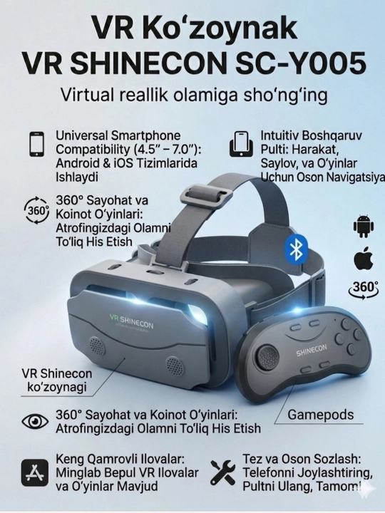 Очки виртуальной реальности VR Shinecon для смартфона - 