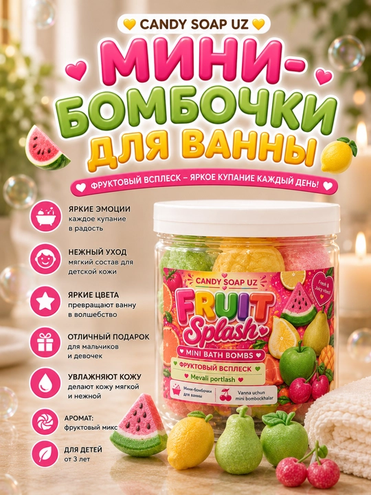 Vanna uchun mini bombachkalar to‘plami "Fruit Splash", 9 dona, 320 g - 