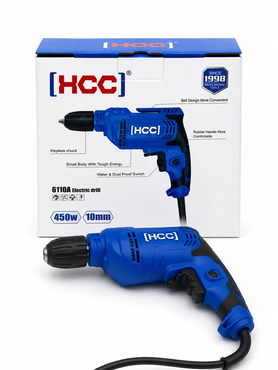 Dreli Elektrik  HCC 6110A, 450 Vt, yuqori tezlikli uy va ustaxona uchun drel