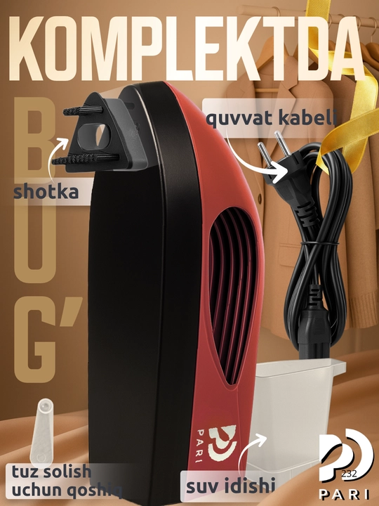 PARI bug‘li dazmol kiyim uchun, portativ model HL-133, 850 W