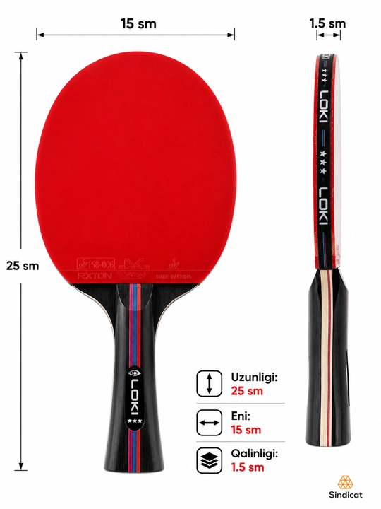 Professional stol tennis raketkasi LOKI – kuchli aylanish, qulay tutqich, ping pong
