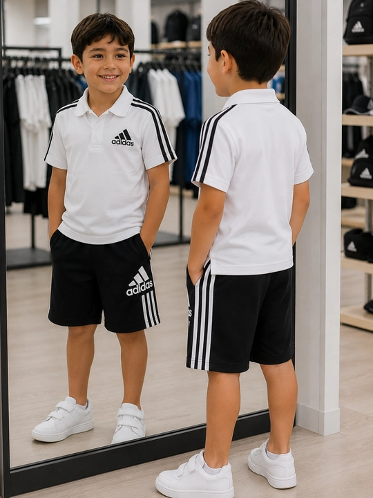 Bolalar uchun Adidas futbolka va shortik sport komplekti  yozgi kiyim dvo'yka