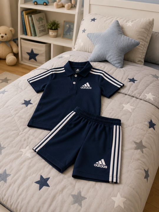 Детский спортивный комплект Adidas для детей  футболка и шорты летняя одежда