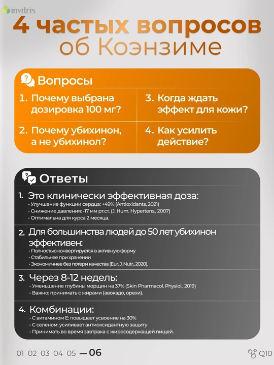 INVITRIS Коэнзим Q10 100 мг капсулы 30 шт
