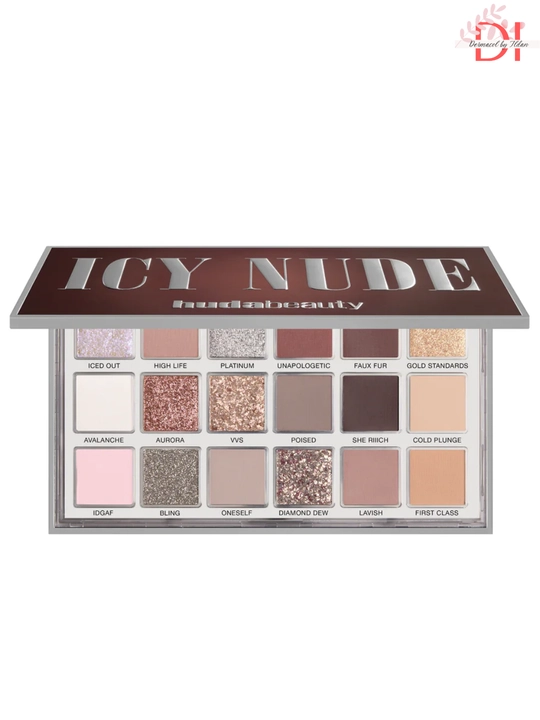 Палетка теней Huda Beauty ICY NUDE, 18 оттенков для сияющего макияжа,матовые и сияющие
