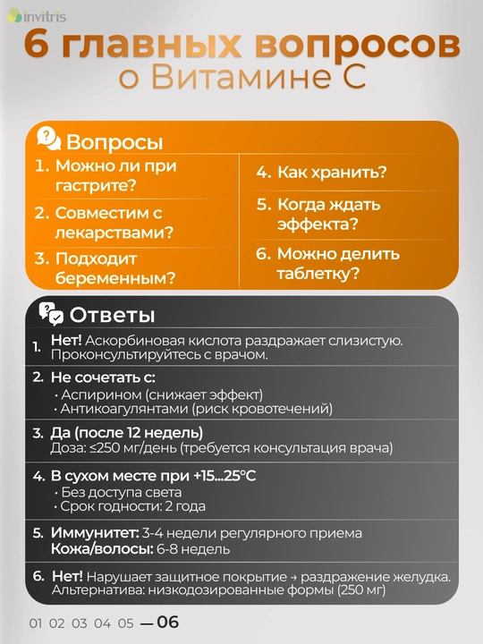 INVITRIS Витамин C 500 мг капсулы 60 шт
