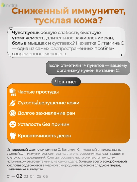 INVITRIS Витамин C 500 мг капсулы 60 шт