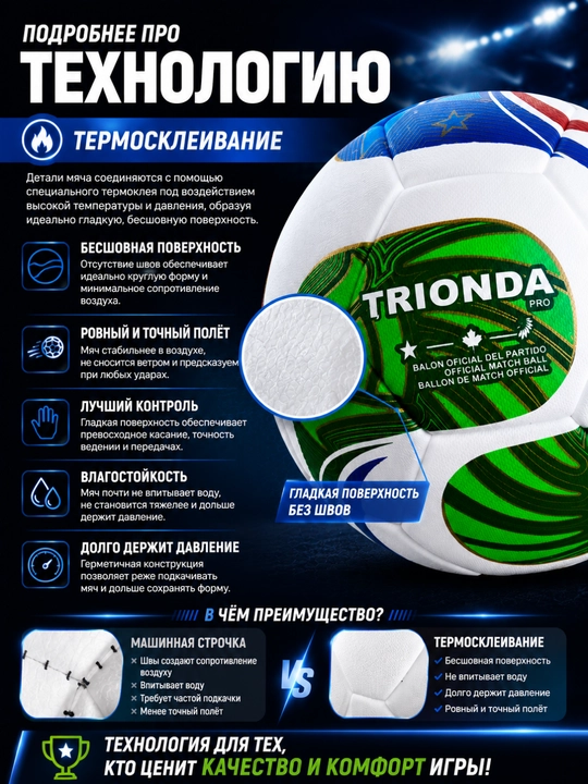 Futbol to‘pi World Cup 2026 TRIONDA №5 — mashina chokli, termoyelimli