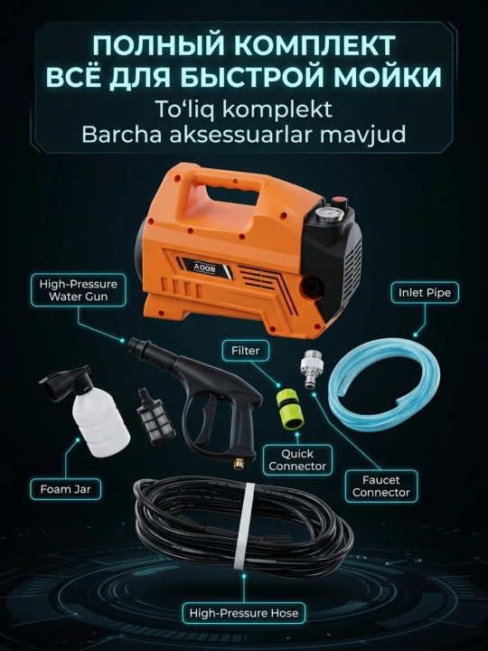 Аппарат высокого давления, автомойка, 2200W