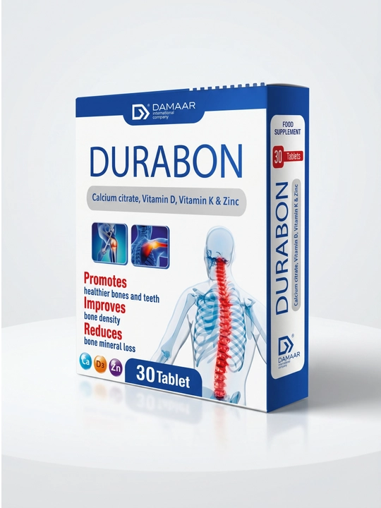 Kalsiy, vitamin D3, K2 va sink suyaklar va bo'g'imlar uchun, Damaar Durabon, 30 ta tabletka