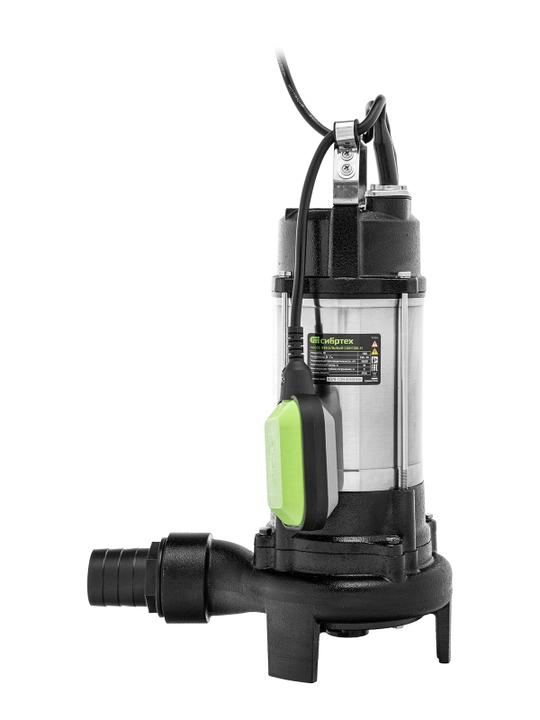 Fekal nasosi SIBRTECH, SFN1100-N, 1100 Vt, bosim 10 metr, 18000 litr/soat, pichoq, 99804