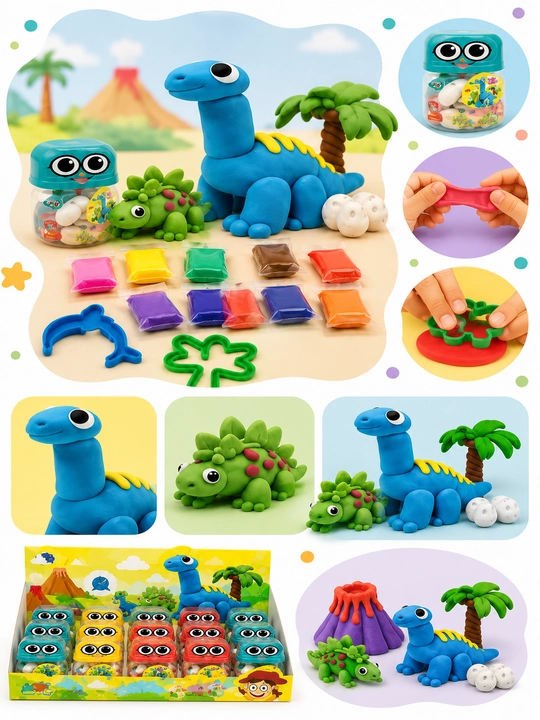 Игровой набор для лепки Play Dough: Фабрика мороженого и Динозавр, с аксессуарами, 3+