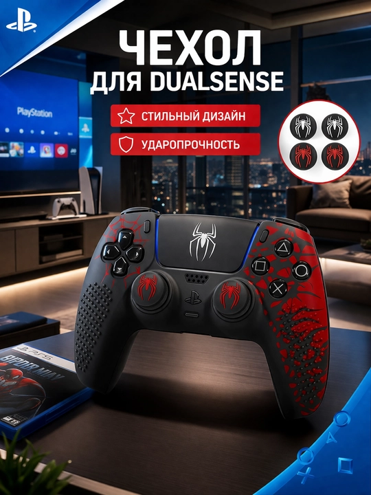 Лимитированные чехлы для Dualsens, PS5- Spider Man - 