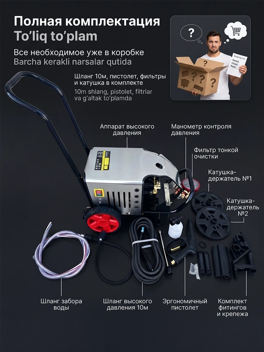 Автомойка высокого давления3000 Вт, автомойка