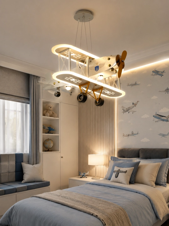 Bolalar samolyot lyustrasi, 15 m² gacha yoritish, 3 rejim