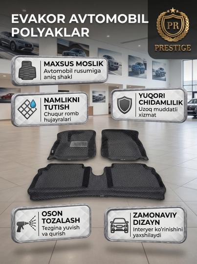 Avtomobil uchun EVA poliklari Admiral (splashnoy), suv va chang to'suvchi
