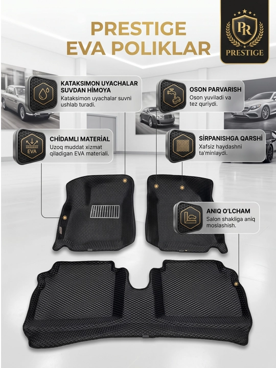 Avtomobil uchun EVA poliklari Admiral (splashnoy), suv va chang to'suvchi