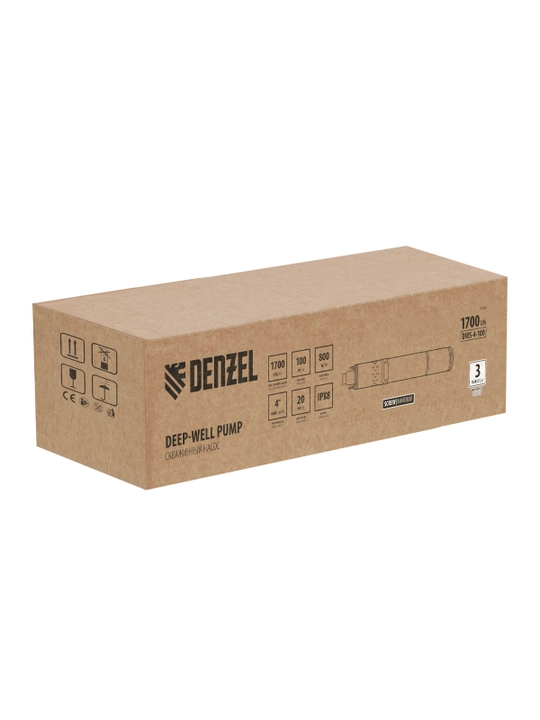 DENZEL DWS-4-100 quduq nasosi, D 4, 800 Vt, 1700 l/soat, bosimi 100 m, vintli, 97252