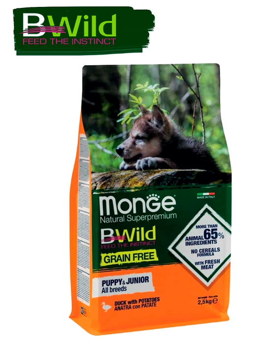 Bwild yosh itlar uchun ozuqa o'rdak go'shti bilan 2.5kg