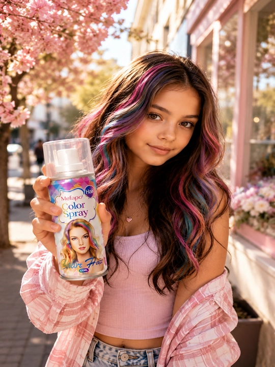 Детская краска-спрей для волос Mefapo Color Spray, временное окрашивание, 8 цветов