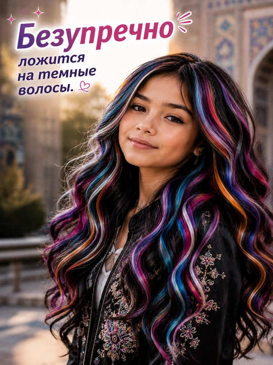 Детская краска-спрей для волос Mefapo Color Spray, временное окрашивание, 8 цветов