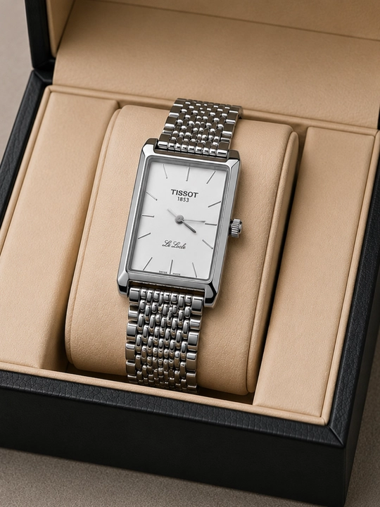 Tissot uslubidagi erkaklar klassik soati, metall tasma bilan