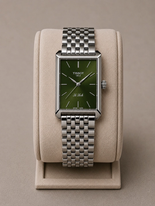 Tissot uslubidagi erkaklar klassik soati, metall tasma bilan