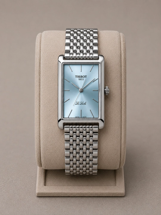 Tissot uslubidagi erkaklar klassik soati, metall tasma bilan