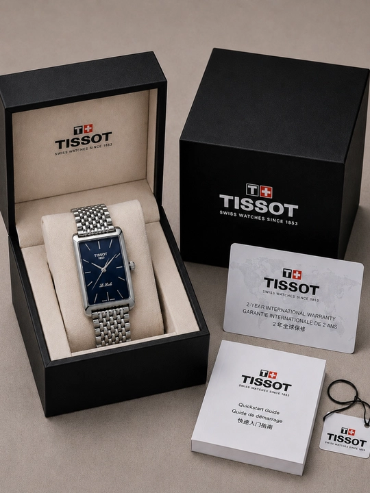 Мужские классические часы в стиле Tissot, с металлическим браслетом - 