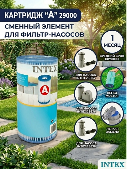 Картридж INTEX «A» 29000 сменный фильтрующий элемент для фильтр-насосов — SKIDSUZ-KATRIJ2900