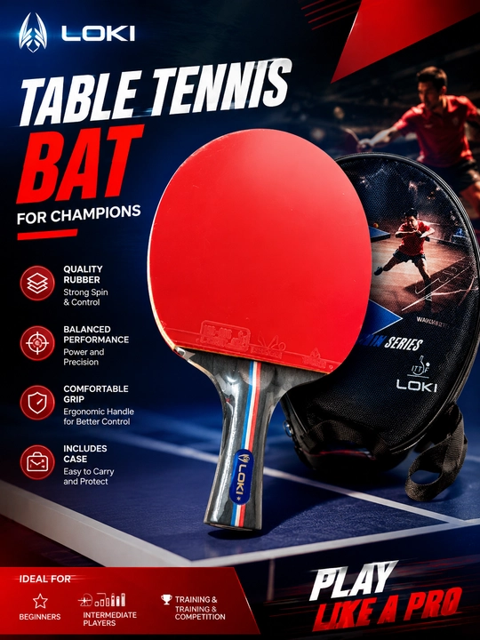 LOKI stol tennisi raketkasi g‘ilof bilan - 