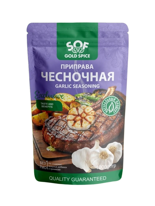 SOF Gold Spice Приправа чесночная 100г, 1 кг натуральная - 