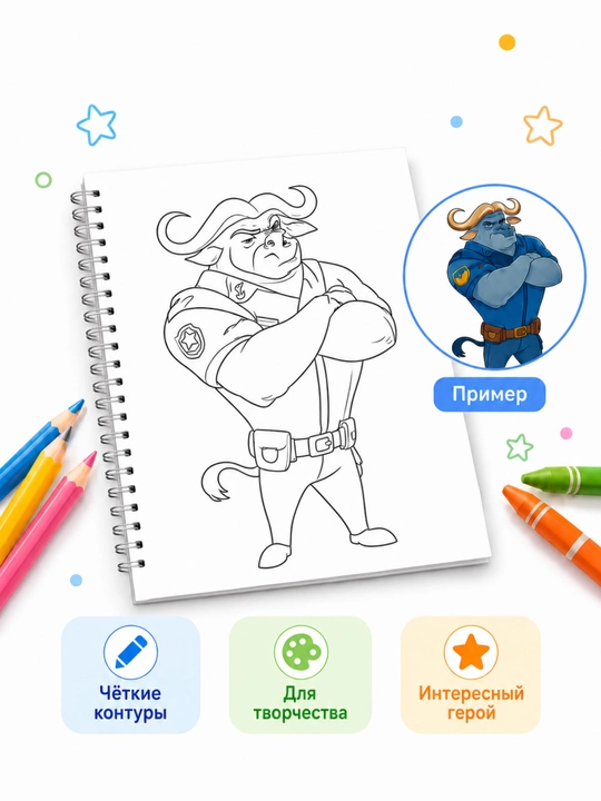 Детская раскраска “Зерополис” (на спирали, формат A4)