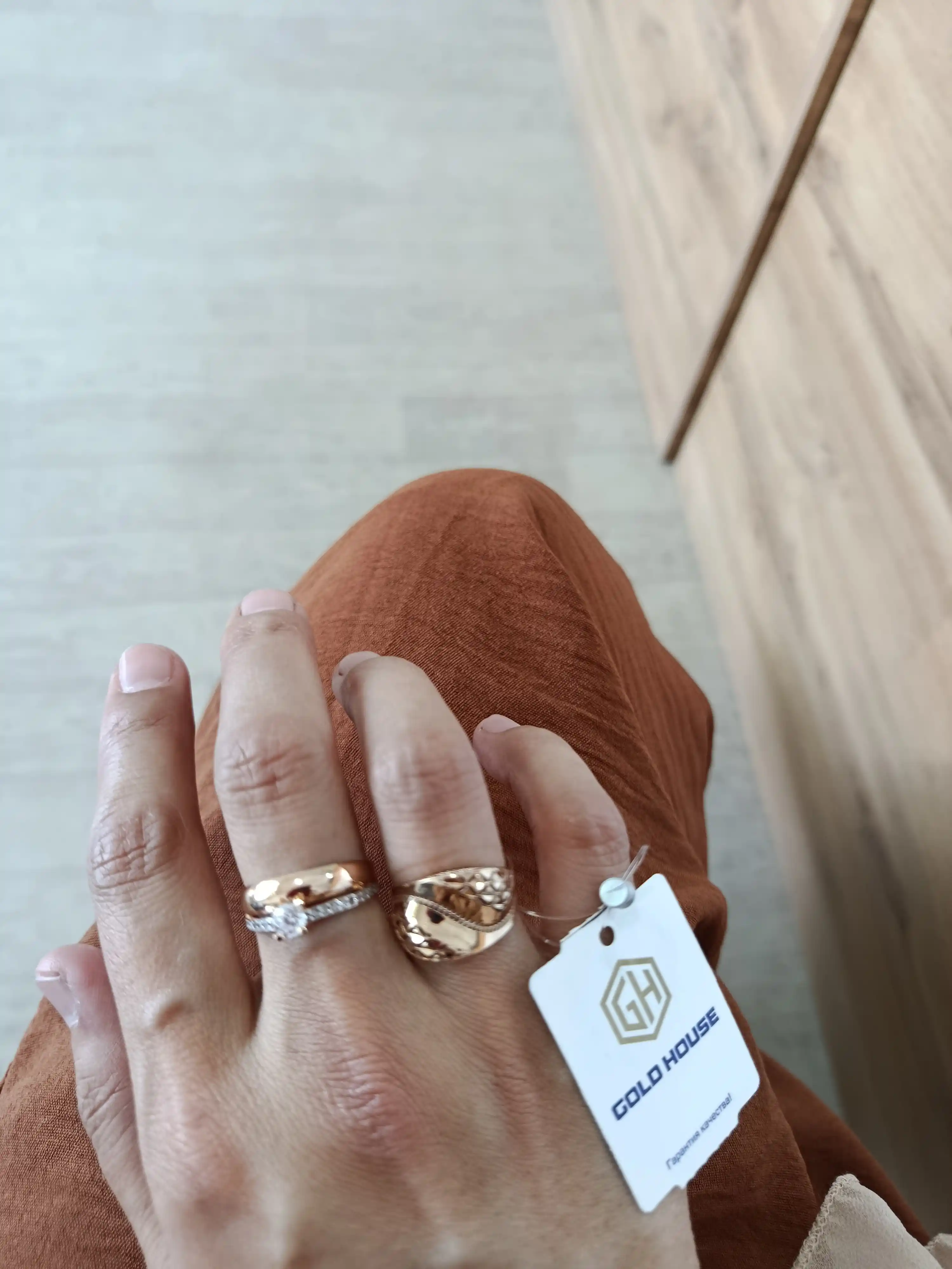 Золотое кольцо проба 585— модель A6S, 1.4 г, GOLD HOUSE